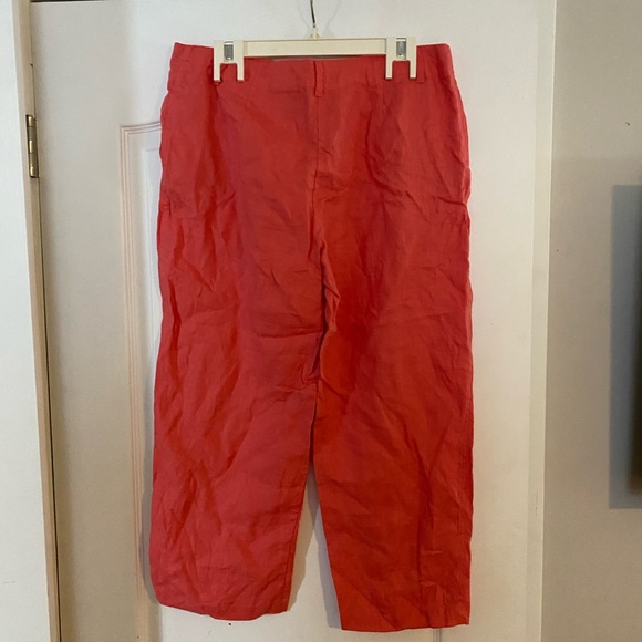 NWOT coral linen crop pants - Picture 2 of 3